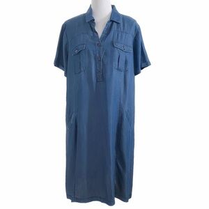 PERUZZI MADE IN ITALY 100% LYOCELL BLUE SHIFT SHIFT DRESS - 44IT(M)